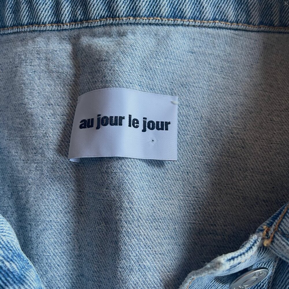 Au Jour Le Jour Sheer Panel Denim Jacket - Picture 4 of 7